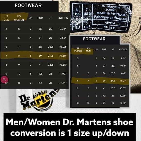 Dr Martens Y2K Vintage John Crazy Horse Leather 10 Hole Oxfords, Size 7 - Picture 9 of 9